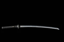 Alternative view of Herrscher der dunklen Nacht - Handgeschmiedetes Katana aus Lehmgehärteter Damaskusstahl