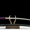 Klinge des Abgrunds - Handgeschmiedetes Katana aus Lehmgehärteter Damaskusstahl