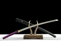 Alternative view of Klinge des Abgrunds - Handgeschmiedetes Katana aus Lehmgehärteter Damaskusstahl