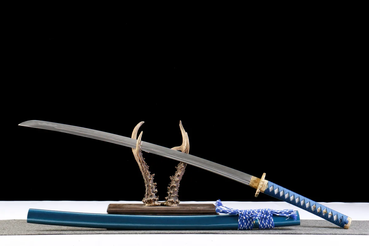 Tiefseegold - Handgeschmiedetes Katana aus Lehmgehärteter Damaskusstahl - Image 6
