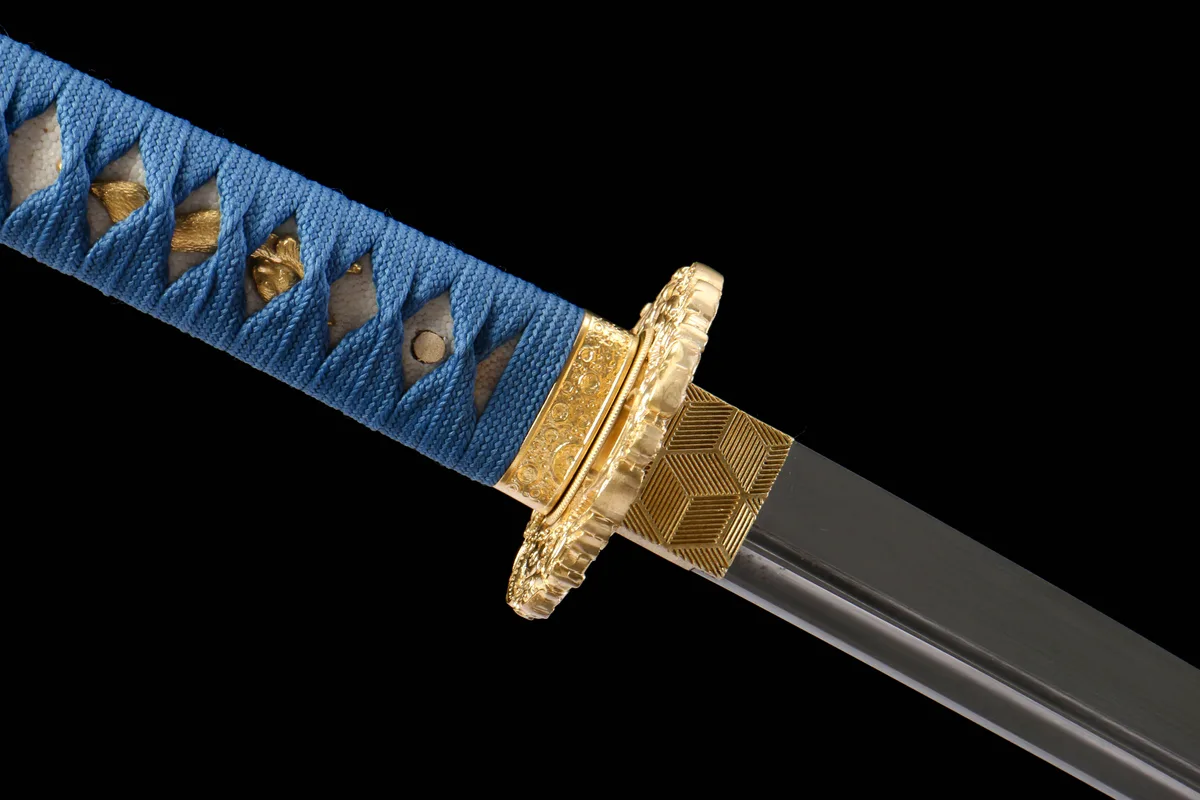 Tiefseegold - Handgeschmiedetes Katana aus Lehmgehärteter Damaskusstahl - Image 3