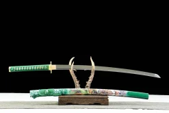 Windschlag des Tigers - Handgeschmiedetes Katana aus Lehmgehärteter Damaskusstahl