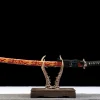 Goldene Scharlachrote Welle - Handgeschmiedetes Katana aus Sanmai Verbundstahl