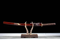 Alternative view of Blut-Sandelholz - Handgeschmiedetes Katana aus T10 Werkzeugstahl