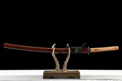 Burgundischer Schimmer - Handgeschmiedetes Katana aus T10 Werkzeugstahl