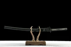 Dunkler Glanz-Schnitt - Handgeschmiedetes Katana aus T10 Werkzeugstahl