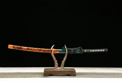 Dunkler Goldglanz - Handgeschmiedetes Katana aus T10 Werkzeugstahl