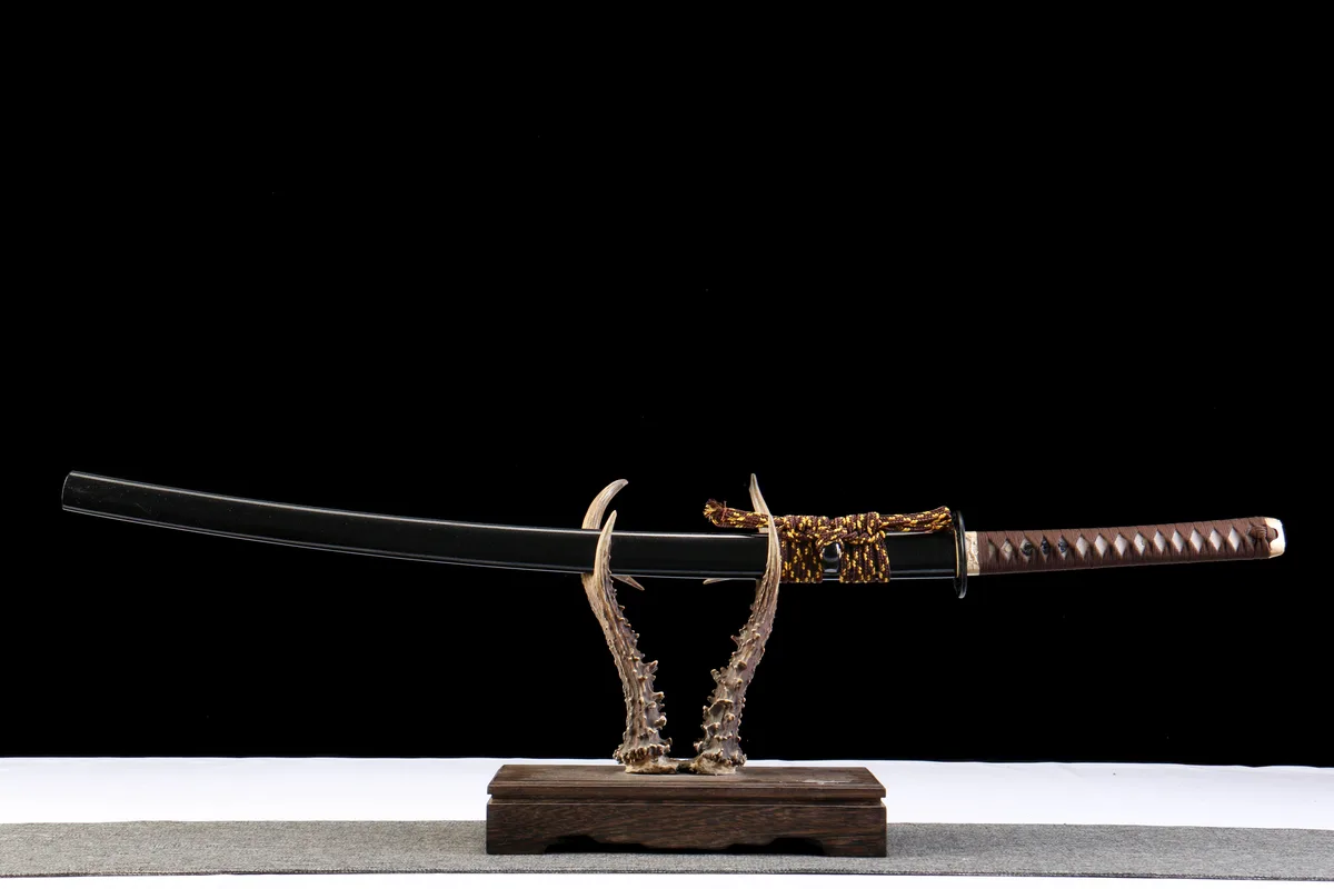 Dunkles Goldgeflecht - Handgeschmiedetes Katana aus T10 Werkzeugstahl