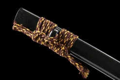 Alternative view of Dunkles Goldgeflecht - Handgeschmiedetes Katana aus T10 Werkzeugstahl