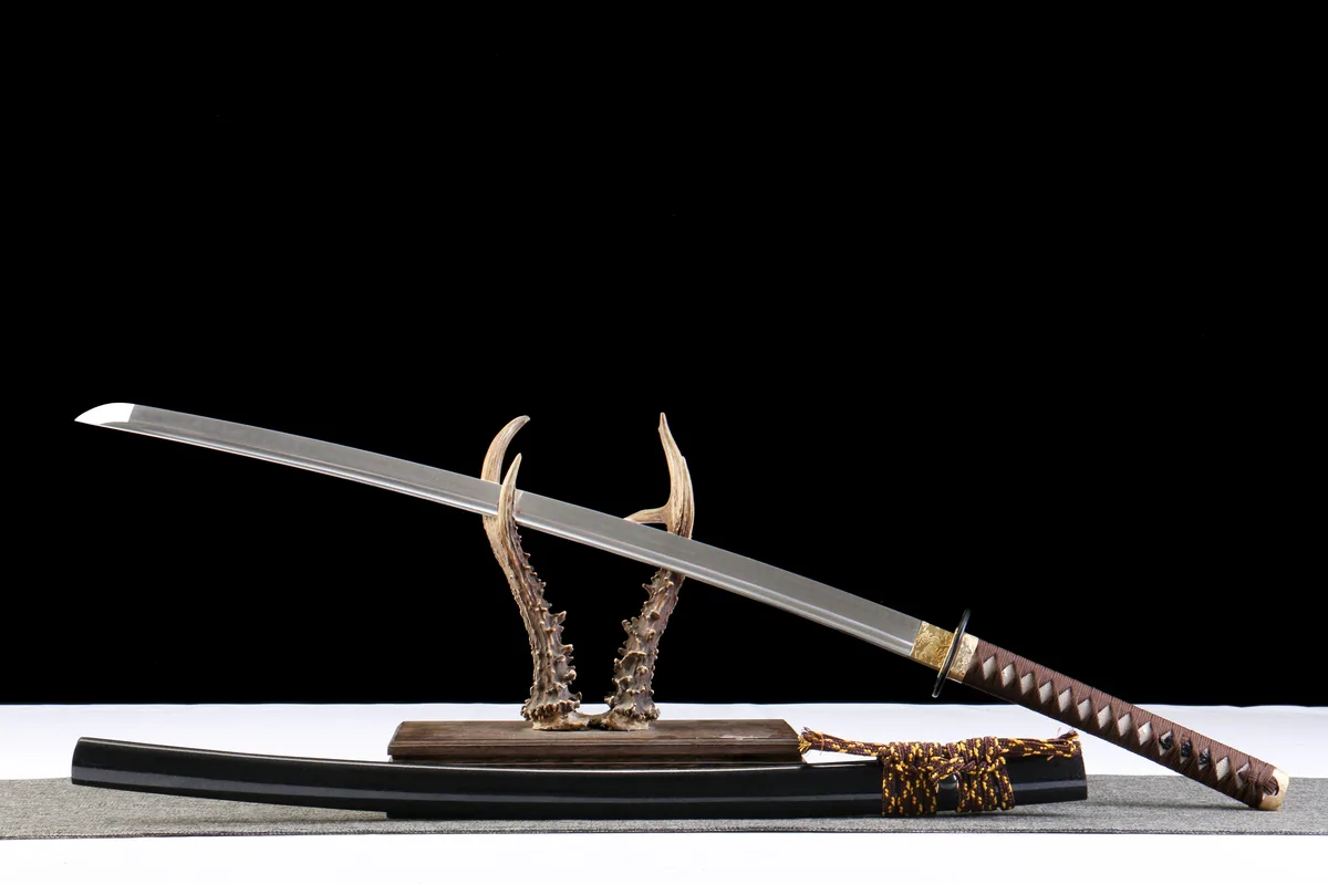Dunkles Goldgeflecht - Handgeschmiedetes Katana aus T10 Werkzeugstahl - Image 9