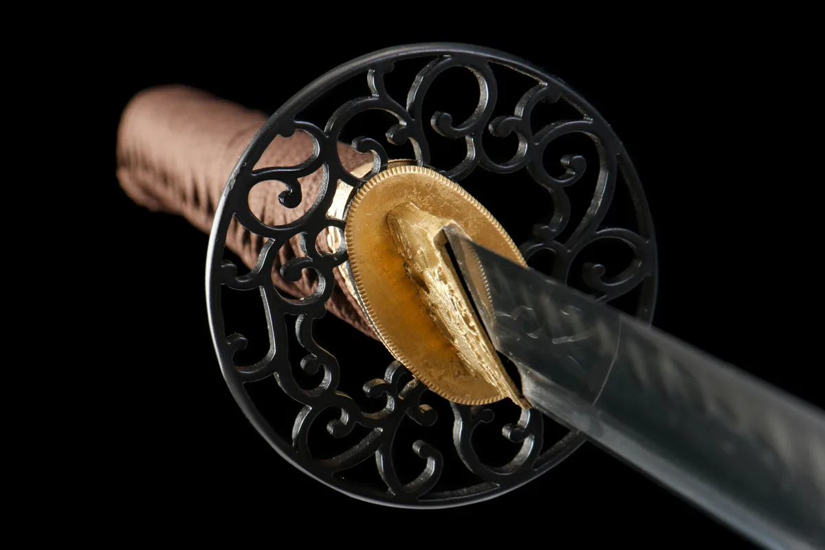 Dunkles Goldgeflecht - Handgeschmiedetes Katana aus T10 Werkzeugstahl - Image 10