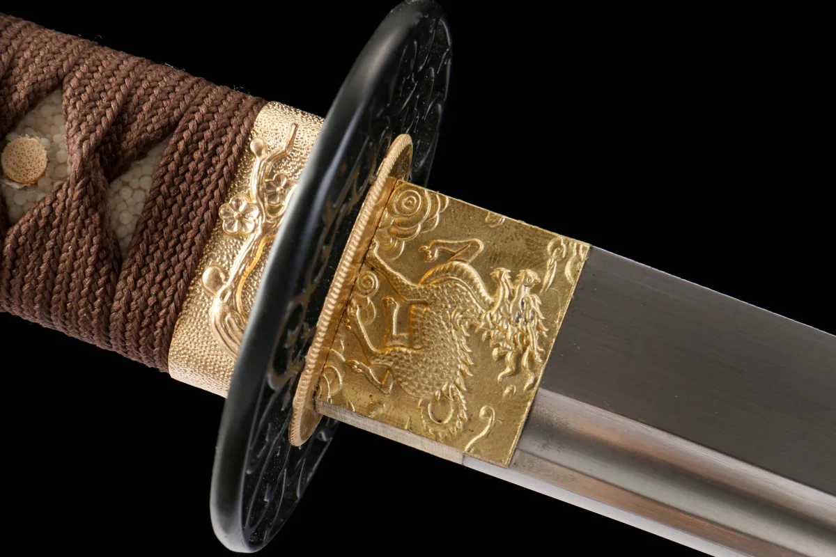 Dunkles Goldgeflecht - Handgeschmiedetes Katana aus T10 Werkzeugstahl - Image 4