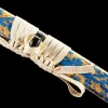 Frostblüte im Wolkentreiben - Handgeschmiedetes Katana aus T10 Werkzeugstahl