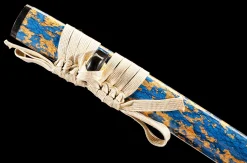 Frostblüte im Wolkentreiben - Handgeschmiedetes Katana aus T10 Werkzeugstahl