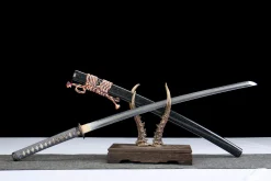 Alternative view of Herbstmond-Kälte - Handgeschmiedetes Katana aus T10 Werkzeugstahl
