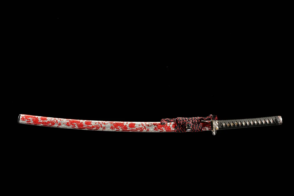 Karmesinrote Flammenwolke - Handgeschmiedetes Katana aus T10 Werkzeugstahl - Image 7