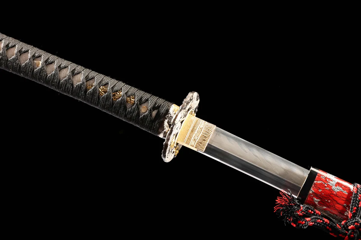 Karmesinrote Flammenwolke - Handgeschmiedetes Katana aus T10 Werkzeugstahl - Image 9