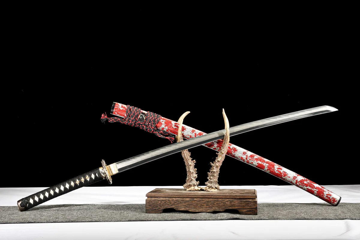 Karmesinrote Flammenwolke - Handgeschmiedetes Katana aus T10 Werkzeugstahl - Image 8