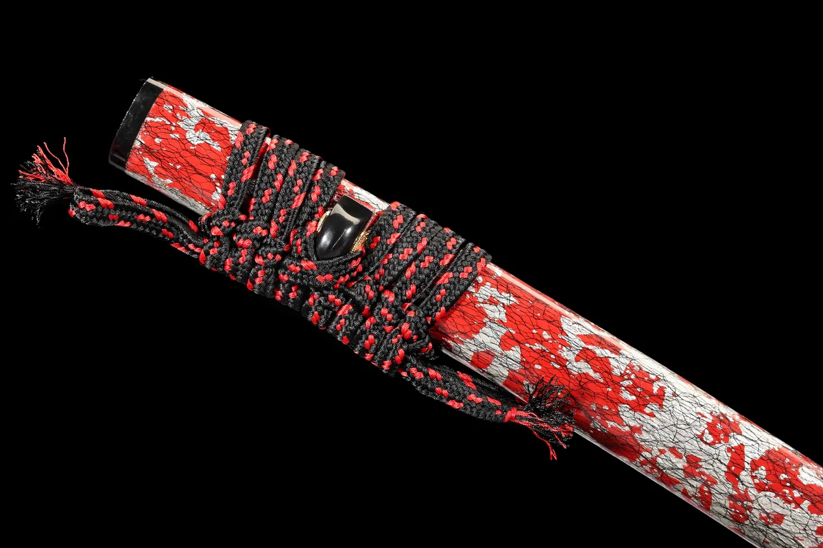 Karmesinrote Flammenwolke - Handgeschmiedetes Katana aus T10 Werkzeugstahl - Image 6