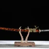 Roter Staubwanderer - Handgeschmiedetes Katana aus T10 Werkzeugstahl