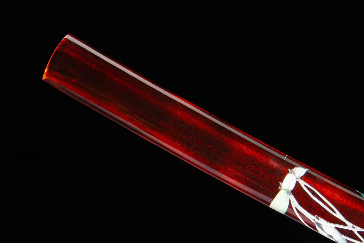 Rotes Radblütenspiel - Handgeschmiedetes Katana aus T10 Werkzeugstahl - Image 10