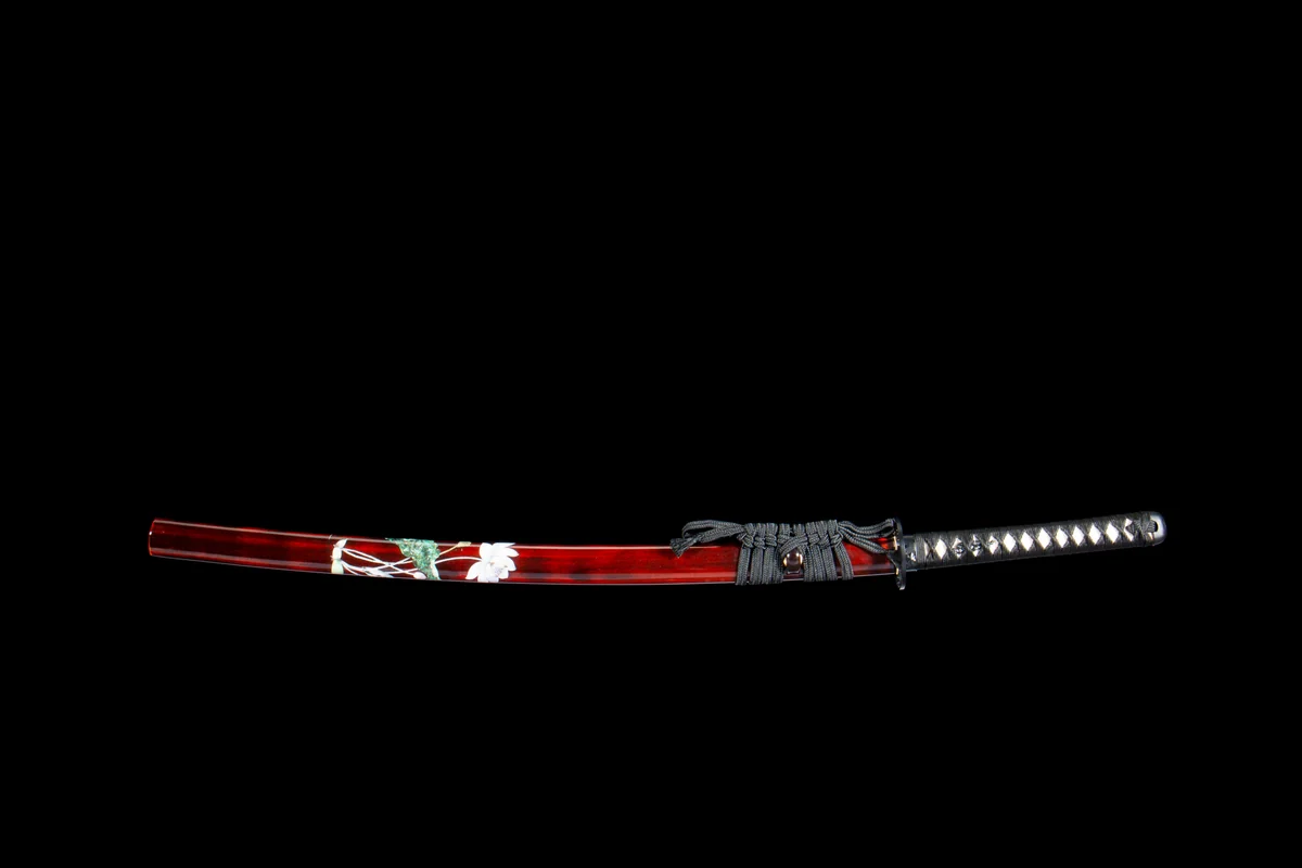 Rotes Radblütenspiel - Handgeschmiedetes Katana aus T10 Werkzeugstahl - Image 3