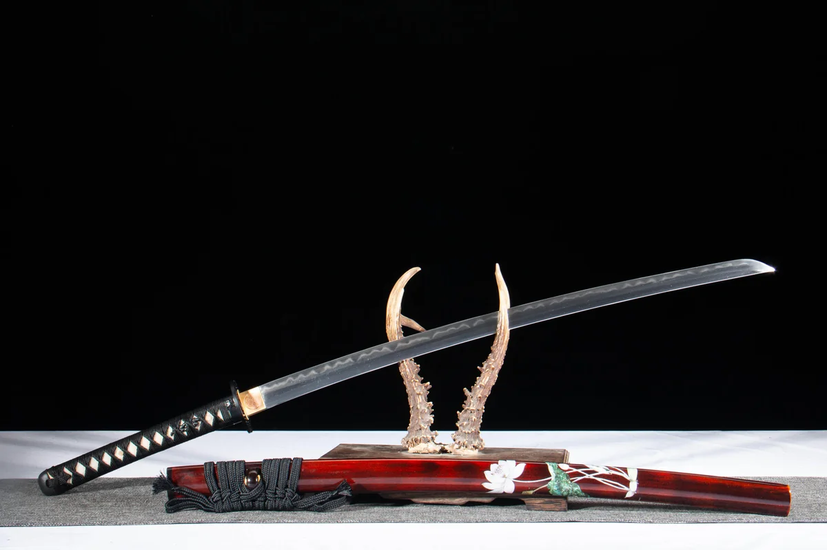 Rotes Radblütenspiel - Handgeschmiedetes Katana aus T10 Werkzeugstahl - Image 6