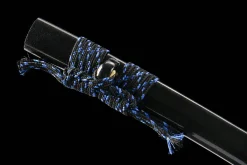 Alternative view of Schwarzgold Blaue Seide - Handgeschmiedetes Katana aus T10 Werkzeugstahl