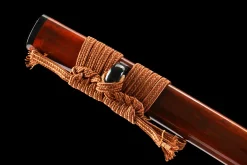 Alternative view of Schwarzgold Braunes Geflecht - Handgeschmiedetes Katana aus T10 Werkzeugstahl