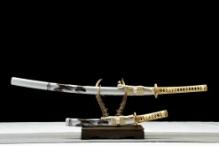 Alternative view of Silberne Flut Set - Handgeschmiedetes Katana aus T10 Werkzeugstahl