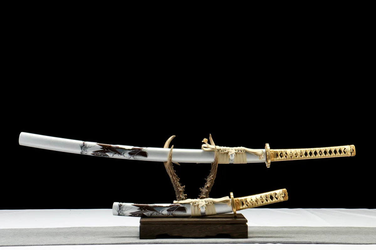 Silberne Flut Set - Handgeschmiedetes Katana aus T10 Werkzeugstahl - Image 2