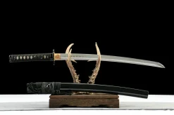 Alternative view of Schattenphantom - Handgeschmiedetes Wakizashi aus 1065 Kohlenstoffstahl