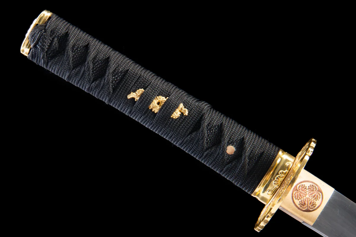 Schwarzgold-Fächer - Handgeschmiedetes Wakizashi aus 1065 Kohlenstoffstahl - Image 10