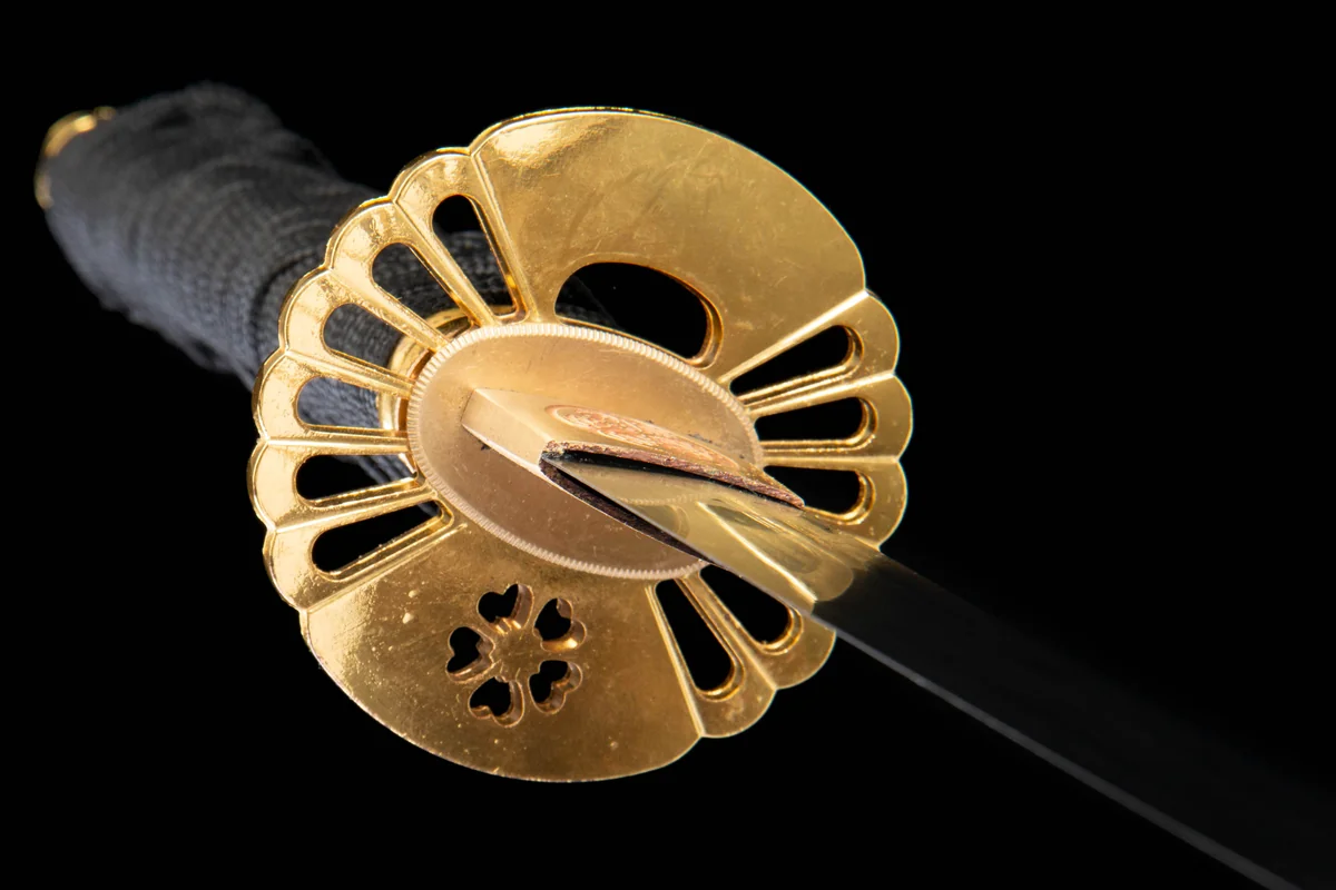 Schwarzgold-Fächer - Handgeschmiedetes Wakizashi aus 1065 Kohlenstoffstahl - Image 11