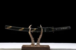 Goldene Feder - Handgeschmiedetes Wakizashi aus T10 Werkzeugstahl