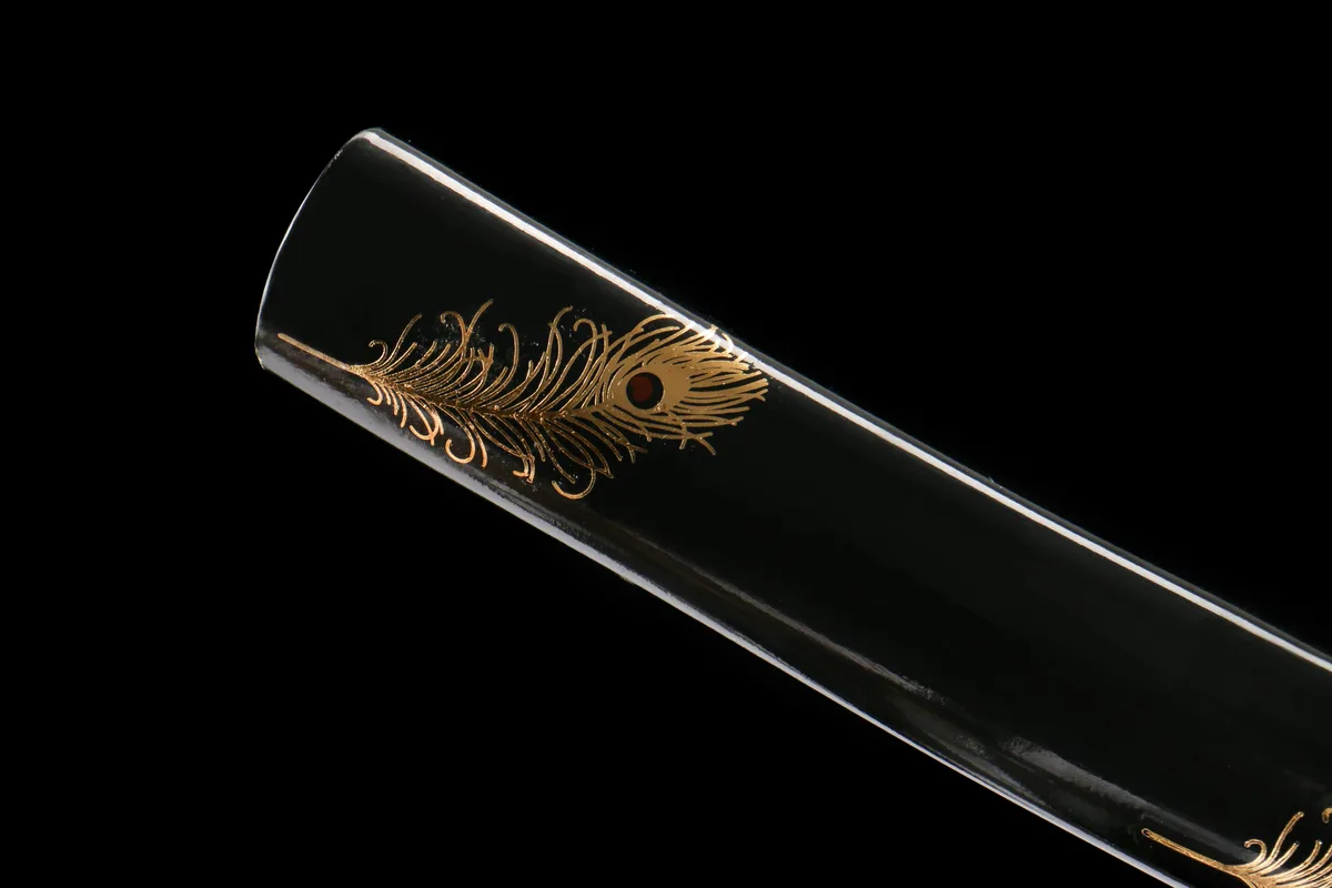 Goldene Feder - Handgeschmiedetes Wakizashi aus T10 Werkzeugstahl - Image 2