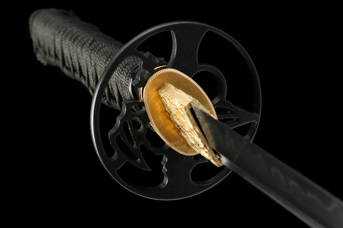 Goldene Feder - Handgeschmiedetes Wakizashi aus T10 Werkzeugstahl - Image 9