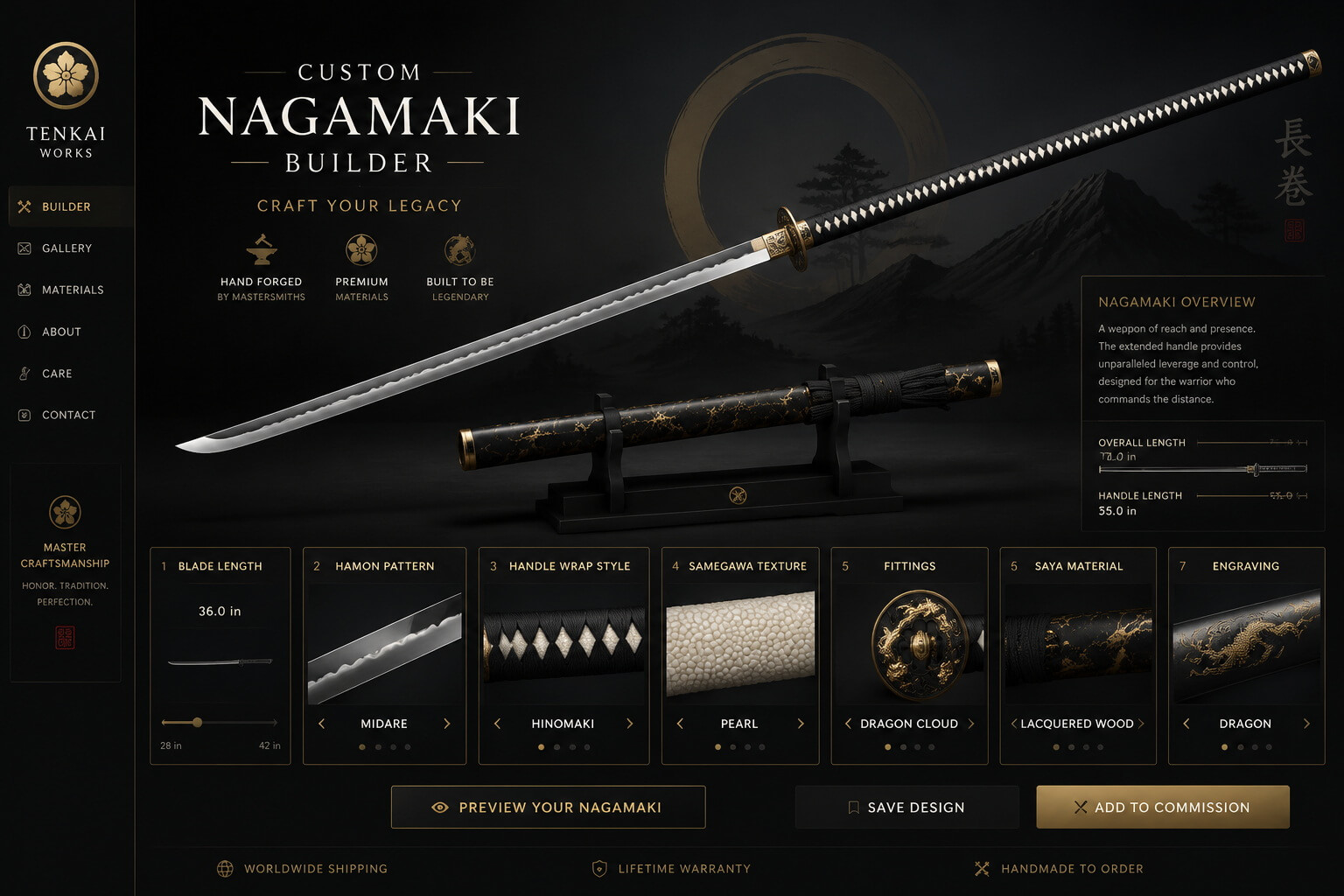 nagamaki nach Maß