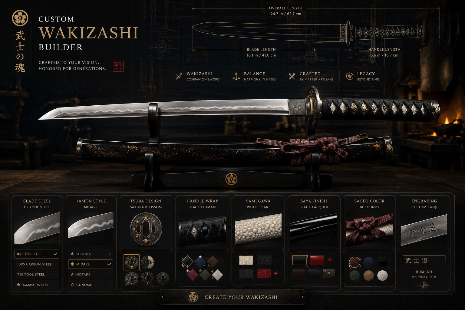 wakizashi nach Maß